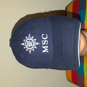MSC Cruise Line Ship Baseball Navy Blue Strapback Hat Cap